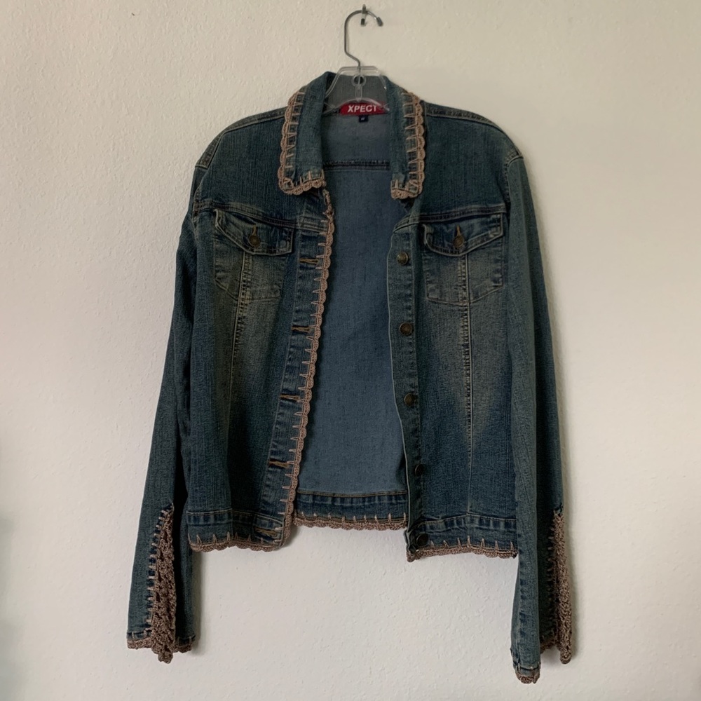 XPECT Jean Jacket with Crochet Trim